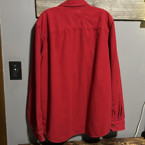 Y2K Eddie Bauer flannel chamois Red button up shirt. - Picture 6 of 13